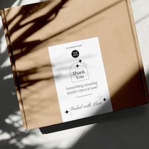 Minimalist Box Label Template, Custom Packaging Labels, Order Packaging Seal Sticker, Shipping Label, branded packaging, Editable Box Seal