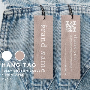 Minimalist Editable Hang Tag Template, Custom Clothing Care Hang Tag, Printable Clothing Thank You Hang Tags, Business Product Tag Design