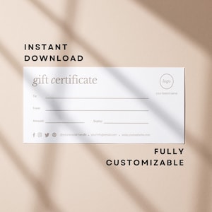 Gift Certificate Template Canva, DIY Printable Gift Voucher Certificate, Editable Nail Hair Spa Gift Coupon, Retro Boho Gift Card Design