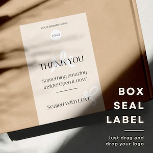 Minimalistische dooszegellabelsjabloon, zakelijk brandingpakket, aangepast productlabelsjabloon, gepersonaliseerde zegelsticker bestellingverpakking