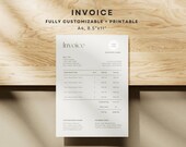 Minimalist Invoice Template, Small Business Invoice Form, Editable Modern Boho Client Invoice, Printable Business Invoice, Billing, Receipt