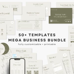 Pacote de marca comercial editável, kit de embalagem personalizado, etiqueta de caixa, fatura, formulário de pedido, lista de preços, instruções de cuidados, sinalização de mídia social