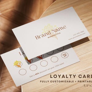 Modelo de cartão de visita de fidelidade moderno, cartão de recompensas de cliente editável minimalista, cartão de desconto para impressão DIY, design de cartão perfurado, cartão de carimbo