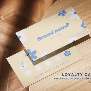 Modelo de cartão de visita de fidelidade retrô, cartão de recompensas para clientes editável estético, cartão de desconto para impressão faça você mesmo, design de cartão perfurado, cartão de carimbo