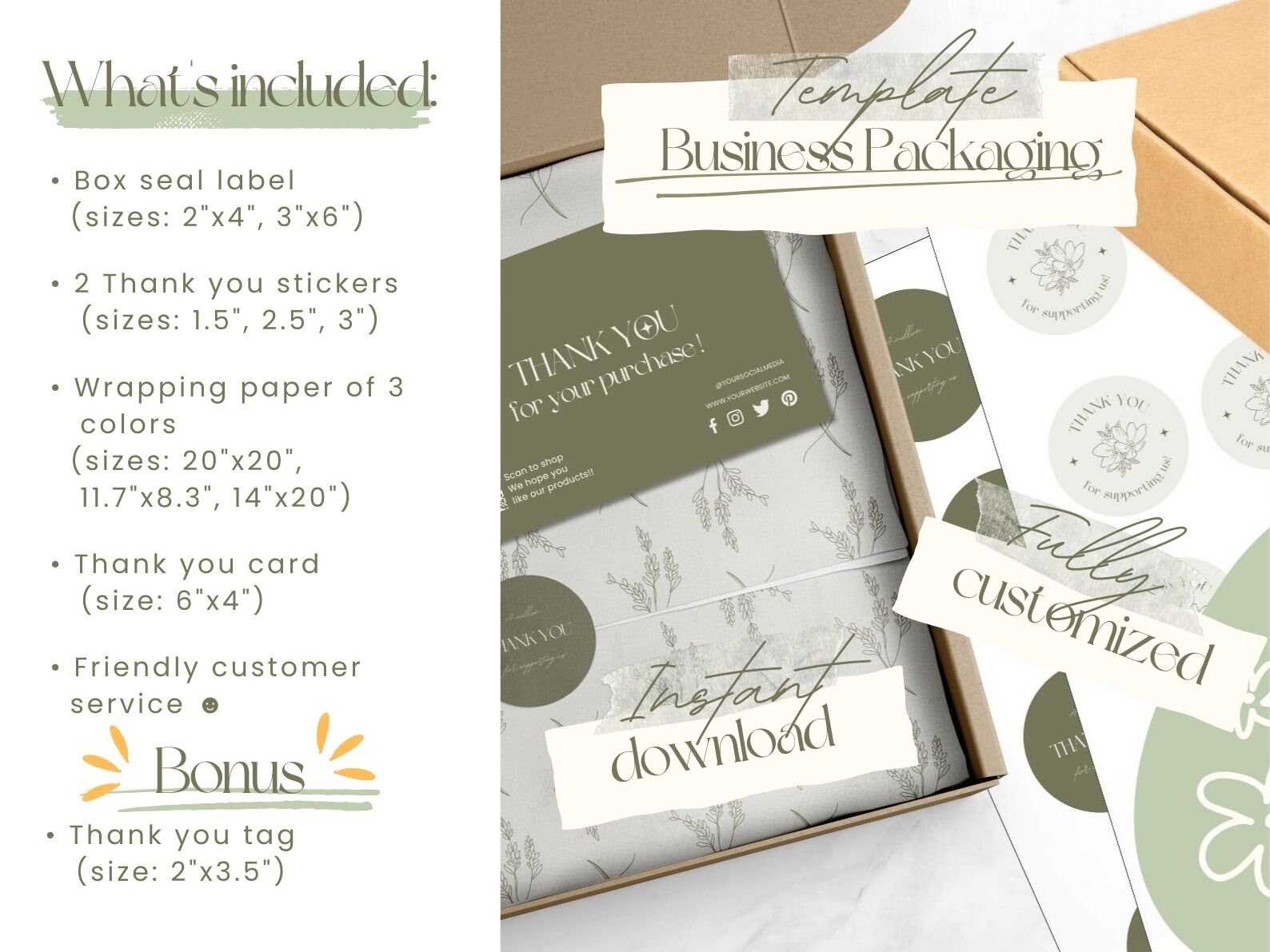 Business Branding Package Editable Kit, Custom Packaging Bundle ...