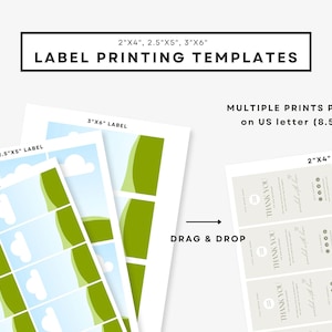 Box Seal Label Printing Template, 2”x4” Label Template, Blank Label Frame, Editable 3&quot;x6&quot; Label Printing Guide, DIY Label Print at Home