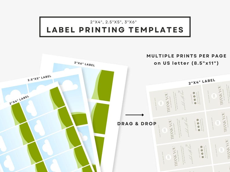 Box Label Size Box Seal Label Printing Template, 2”x4” Label Template, Blank Label ...