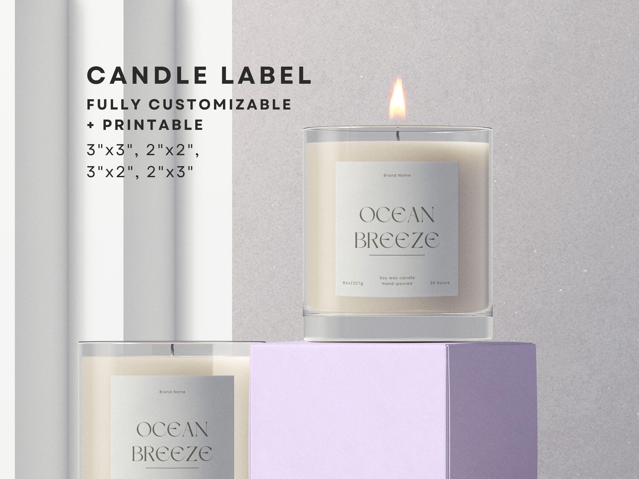Minimalist Custom Candle Label Template, Personalised Candle Label Designs, Printable Candle Business Labels, Editable DIY Candle Stickers