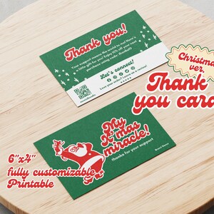 Modelo de cartão de agradecimento de Natal, cartão de agradecimento QR de Natal, encarte de agradecimento comercial editável, cartão de presente de Natal para impressão