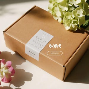 Modèle d'étiquette de sceau de boîte minimaliste, emballage de marque d'entreprise, modèle d'étiquette de produit personnalisé, autocollant de sceau d'emballage de commande personnalisé