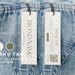 Minimalist Editable Hang Tag Template, Custom Clothing Care Hang Tag, Printable Clothing Thank You Hang Tags, Business Product Tag Design