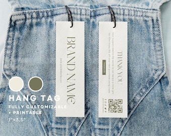 Minimalist Editable Hang Tag Template, Custom Clothing Care Hang Tag, Printable Clothing Thank You Hang Tags, Business Product Tag Design