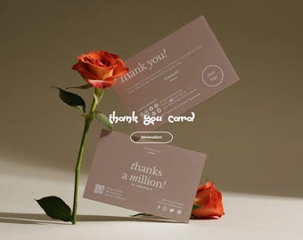 Minimalist Business Thank You Card Template, Editable Small Business Thank You For Your Order Card, Printable Package Insert Canva Template