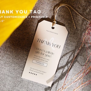 Dankeschön-Tag-Vorlage, bearbeitbare kleine Business Dankeschön-Tag, druckbare Dankeschön-Tag, Kalligraphie, benutzerdefinierter Geschenkanhänger, Preisschilder, Hangtags
