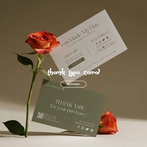 Thank You Card Template, DIY Thank You For Your Order Package Insert Card, Small Business Thank You Card, QR code Logo Marketing Cards, B01