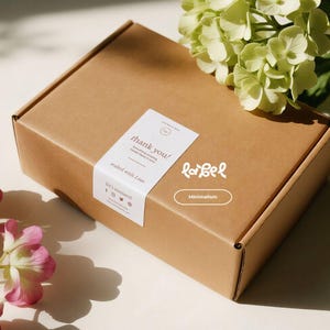 Minimalist Box Seal Label Template, Business Branding Package, Custom Product Label Template, Personalised Order Packaging Seal Sticker