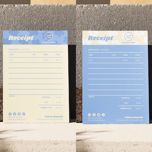 Retro Receipt Template, Custom Business Receipt, Canva Printable Small Business Receipt, Editable Receipt Template, Billing Form, Order Form