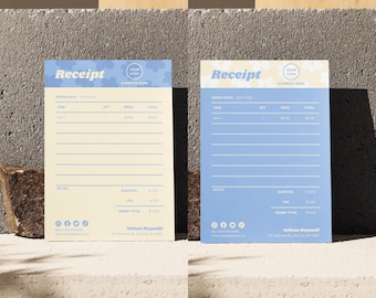 Retro Receipt Template, Custom Business Receipt, Canva Printable Small Business Receipt, Editable Receipt Template, Billing Form, Order Form