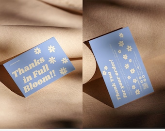 Retro-Geschäfts-Dankeschön-Kartenvorlage, moderne Retro-QR-Dankeschön-Karte, bearbeitbare Geschäftsverpackungskarte, druckbare Dankeschön-Paketbeilage