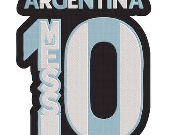 MESSI Embroidery - Argentina- Instant Download | DST, PES, Jef, Exp,Vp3, Emb