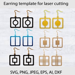 Ohrringe svg-bundle für Laserschnitt, Ohrring Laser-Schnittschablone, Ohrringe PNG, Weihnachtsohrringe svg für Laserschneiden, Laserohrring-Datei