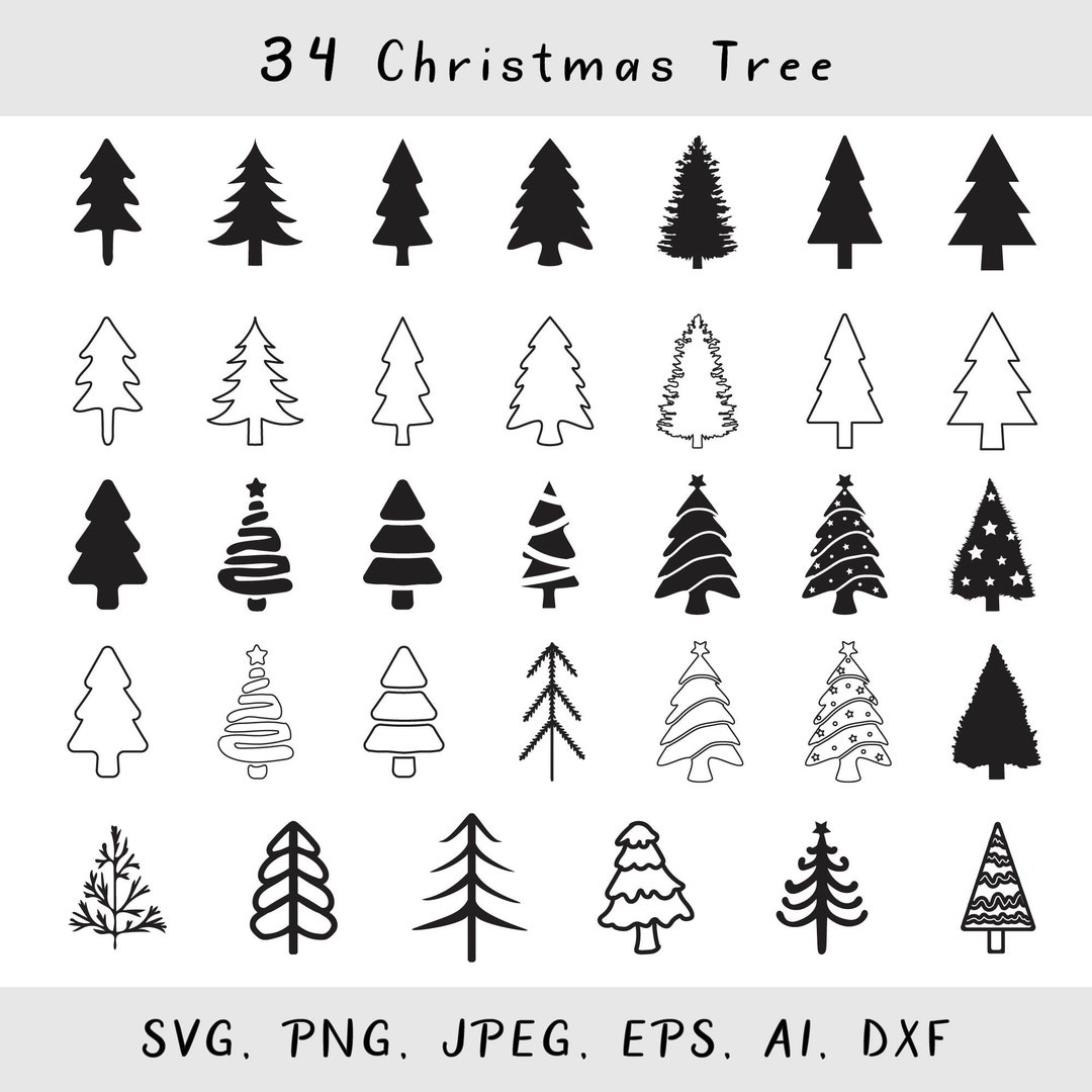 Christmas Tree SVG Bundle, Xmas Tree SVG Bundle, Xmas Tree Cut Out ...