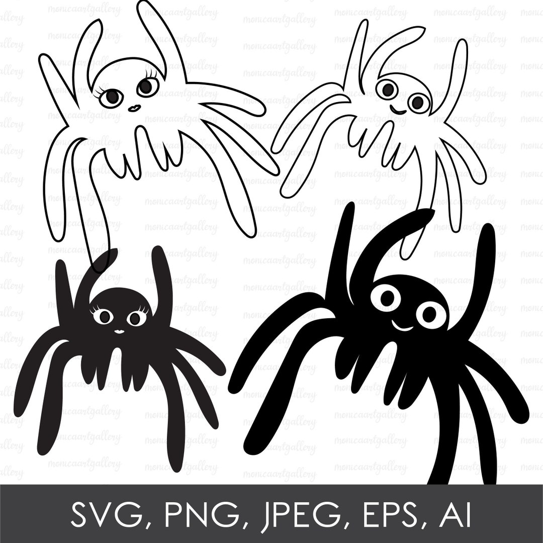 Cute Spider SVG Bundle Cute Male and Female Spider Bundle - Etsy