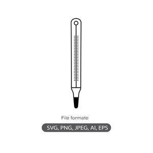 Thermometer line art svg icon, Thermometer Clipart, Thermometer png icon, Thermometer sticker  Svg + Png + JPEG + EPS + AI files included