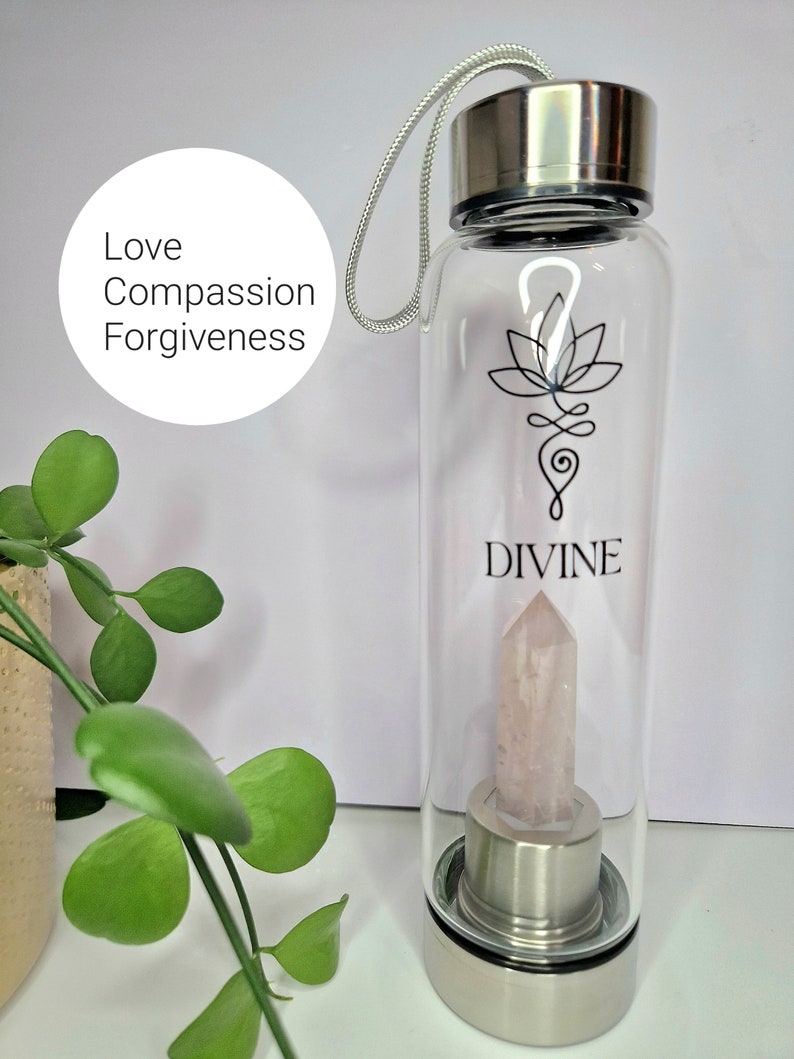 Crystal Water Bottle Crystal Infused Water Bottle Healing Gemstone