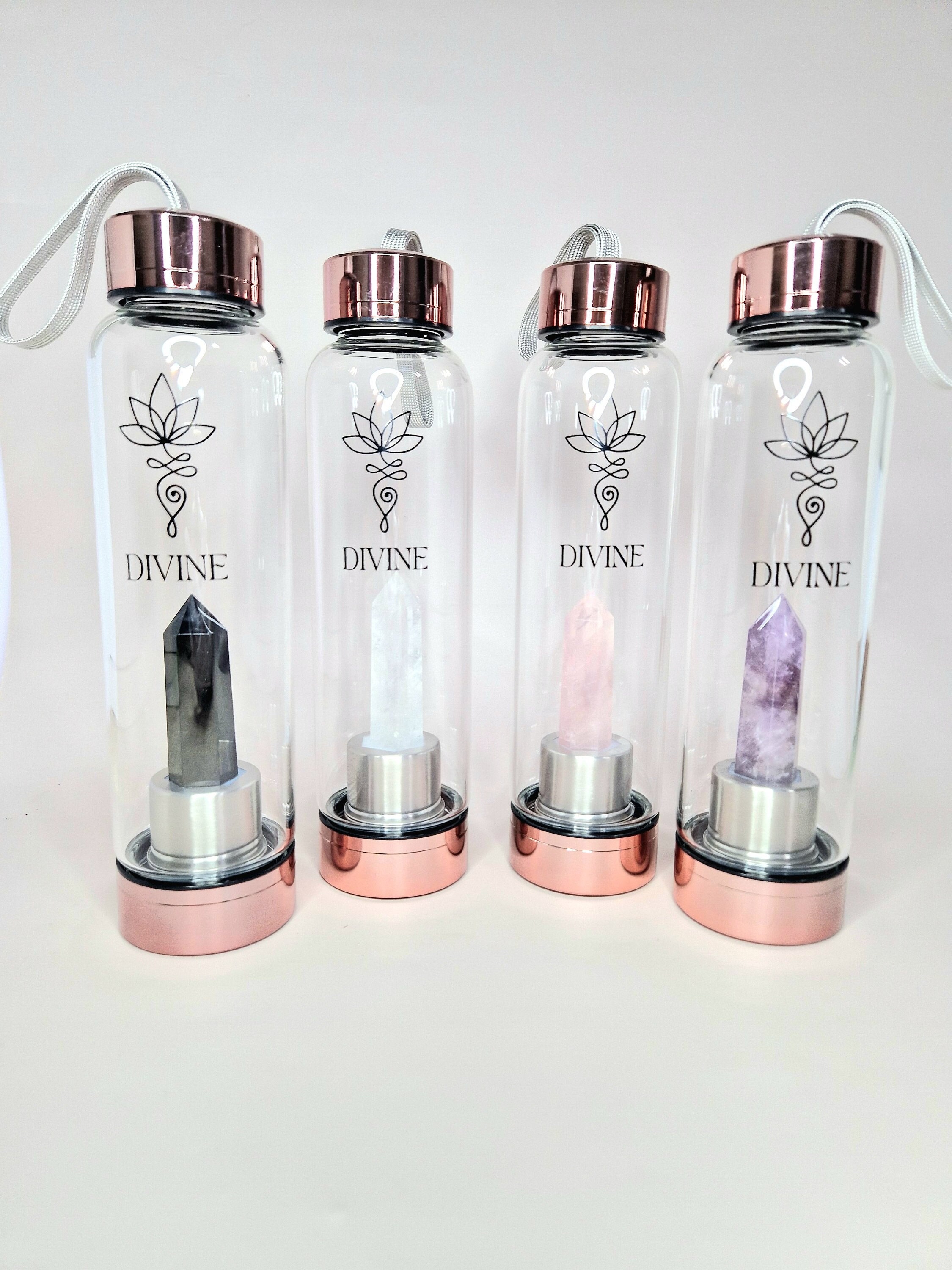 Tumbled Gemstone Infused Glass Water Bottles – Well Done Goods, by  Cyberoptix