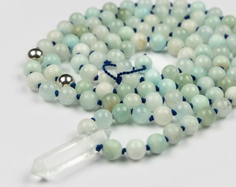 Spiritual Evolution Mala Necklace Hemimorphite Beads Mala Beads Hemimorphite Mala Necklace Hemimorphite Jewelry High Quality Mala Meditation