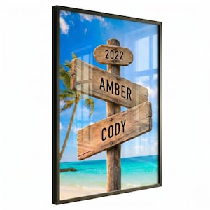 Custom Street Sign for Anniversary Gift | Personalized Couple Names & Date Intersection Sign | Framed Acrylic Glass Decor | Wedding Gifts