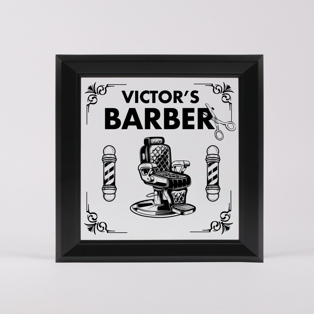 Personalized Gift for Barbers, Vintage Wall Decor, Custom Name Sign, Perfect for