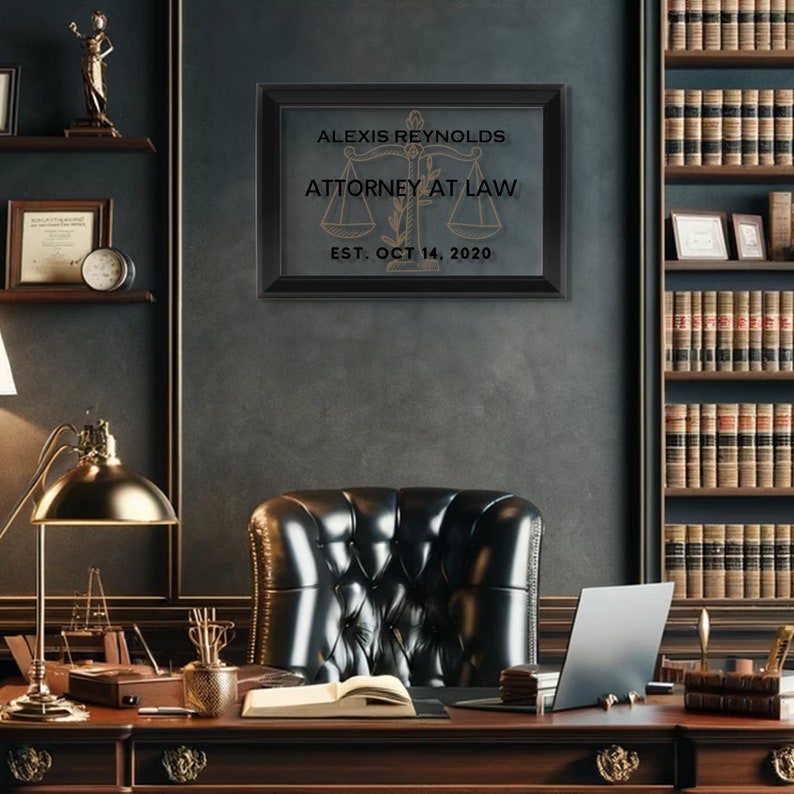 Custom Gift for Lawyer, Personalized Printable Glass Attorney Name