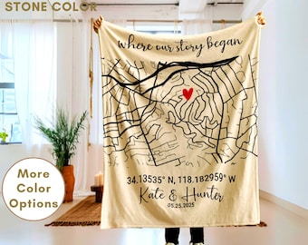 Personalized Couple Blanket, Anniversary Gift, Housewarming Blanket, Wedding Gift, Engagement Gift, Christmas Gift for Couples
