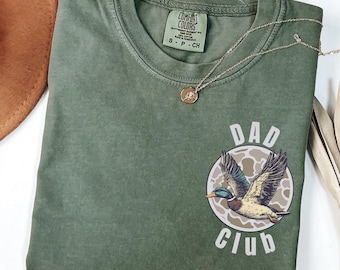 Comfort Colors Duck Hunting Dad Shirt Retro Varsity Mallard Duck Tee Camo Father Gift Outdoorsman Dad Club Shirt