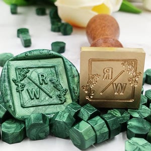 Quadratischer Wachsstempel, quadratische Wachssiegel, handgemachte quadratische Aufkleber, Siegelwachs für Einladungen, Umschläge Siegel für Hochzeiten