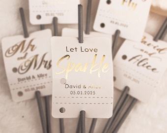 Let Love Sparkle - Custom SPARKLER TAGS for Weddings, Birthdays, Anniversaries & More!