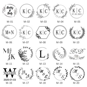 Wedding Wax Seal Stickers, Handmade Wax Seals, 40 Logo Collections, Self-Adhesive Envelopes Stickers for Birthday Graduation Anniversary image 5