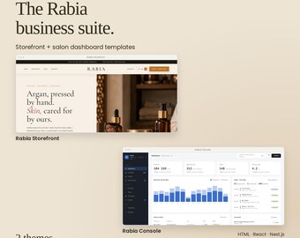 Rabia Salon Business Suite | Storefront & Dashboard Templates