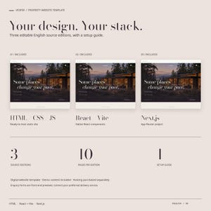 VESPER includes three English source editions: actual HTML, React plus Vite and Next.js homepage captures, with ten pages per edition and a setup guide.