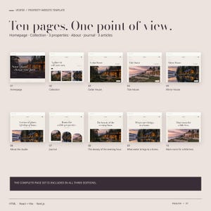 All ten VESPER HTML pages: homepage, collection, three property pages, about, journal and three articles.