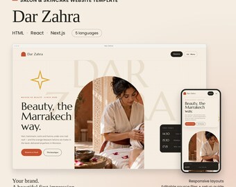 Website-Vorlage für Dar Zahra Salon | HTML, React & Next.js
