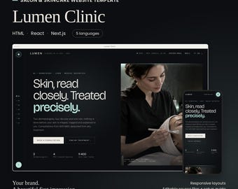 Lumen Clinic huidverzorgingssjabloon | HTML, React & Next.js