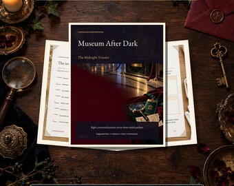 Printable Escape Room Kit: Museum After Dark, 8 Puzzles and Host Guide