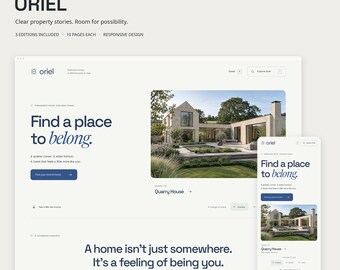 ORIEL – Modernes Website-Template für Immobilien | HTML, React & Next.js