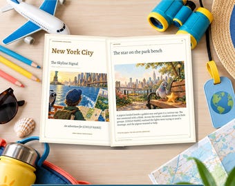 New York City Adventure Book for Kids: 16 Illustrated Pages, Editable PPTX and PDF