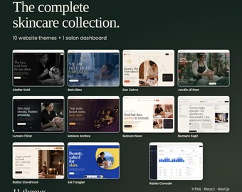 Complete Skincare Template Collection | 11 Themes, 3 Code Versions