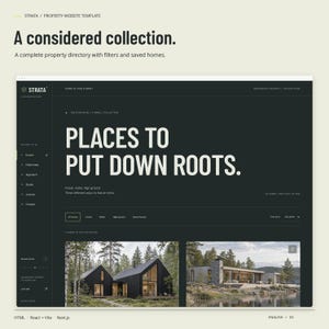 STRATA HTML property collection with included property imagery, filters and saved-home controls.