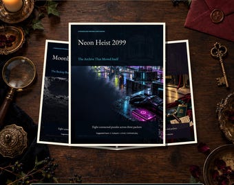 Future Discovery Escape Room Bundle, 4 Printable Mystery Games, Editable PPTX and Host Guides